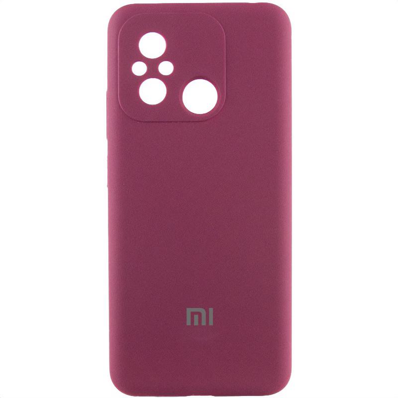 Противоударный чехол Silicone Cover Lakshmi Full Camera (AAA) with Logo для Xiaomi Redmi 12C Бордовый / Plum