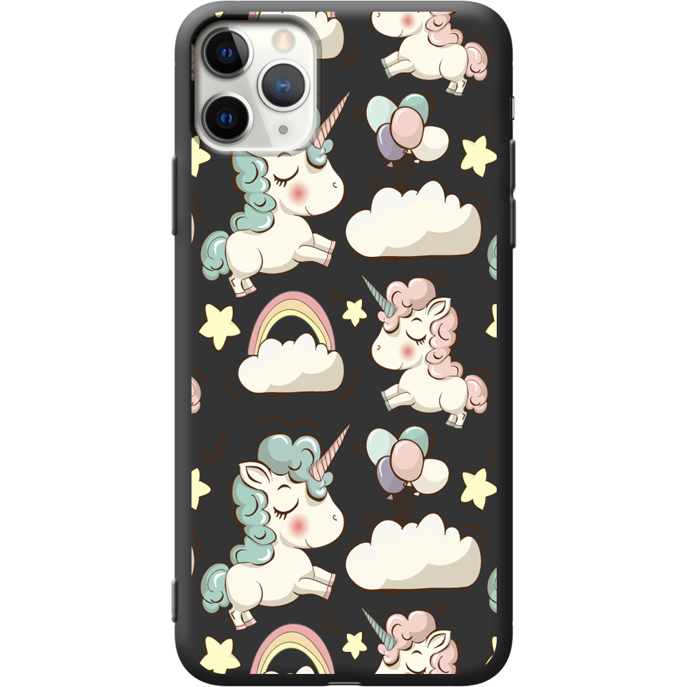 Чохол Boxface iPhone 11 Pro Max Unicorns Чорний силікон (38194-cc2-38278)