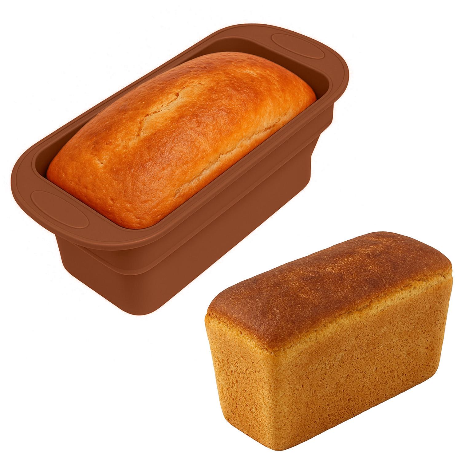 Форма для випікання хліба силіконова 29,5х12,3х11 см Коричневий (87150) - фото 13