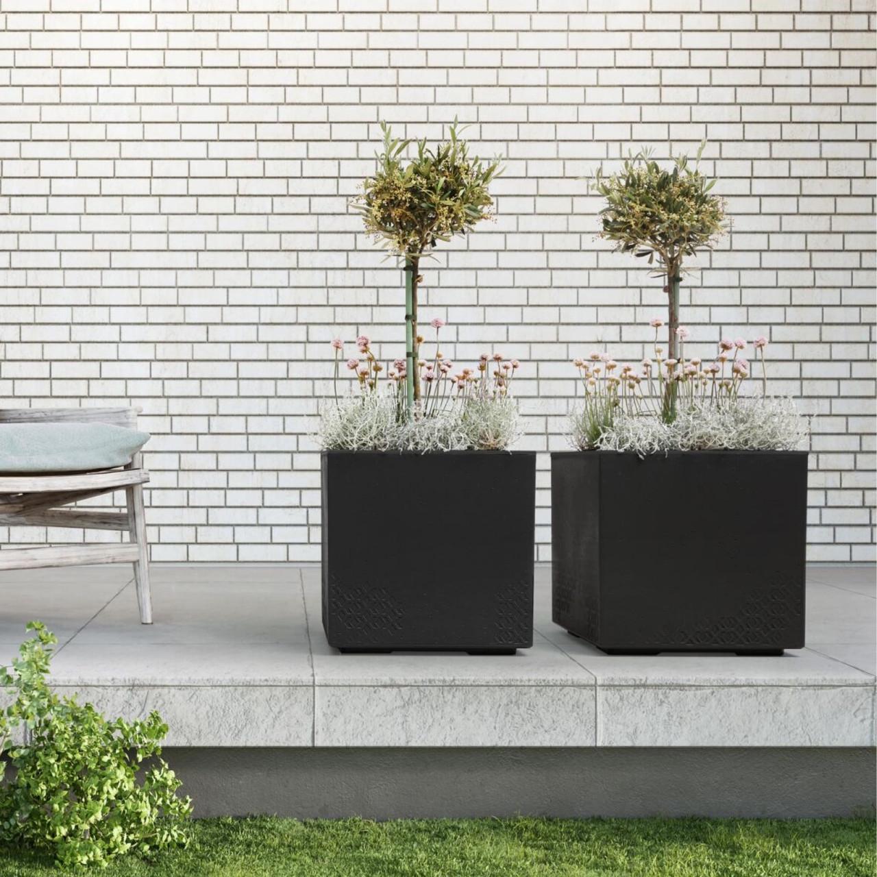 Вазон для цветов Lamela KARO квадратный 400x400x400 мм Антрацит (25419751840) - фото 2 Вазон для цветов Lamela KARO квадратный 400x400x400 мм Антрацит (25419751840) - фото 2