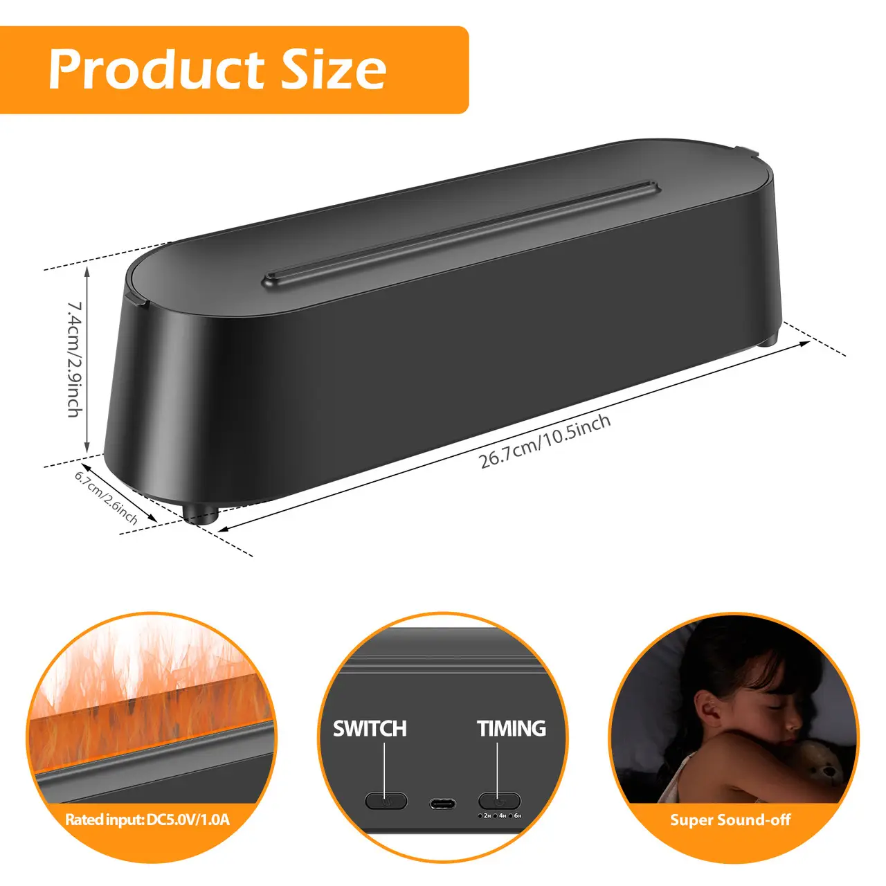 Зволожувач повітря Flame Diffuser Humidifier RGB з ефектом полум'я (21873574) - фото 6