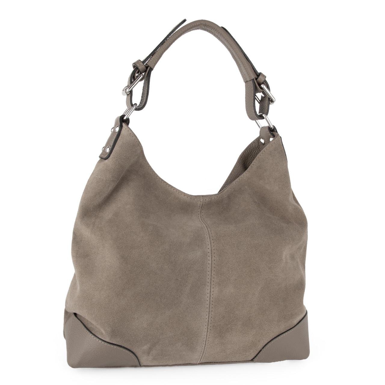 Сумка-шопер женская Virginia Conti 03735 замшевая Темный тауп (2738280014)