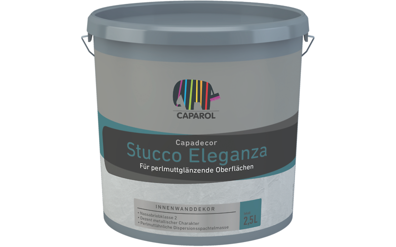 Шпаклевка декоративная интерьерная акрилатная сияющая Caparol Stucco Eleganza 2,5 л Серебряный - фото 1