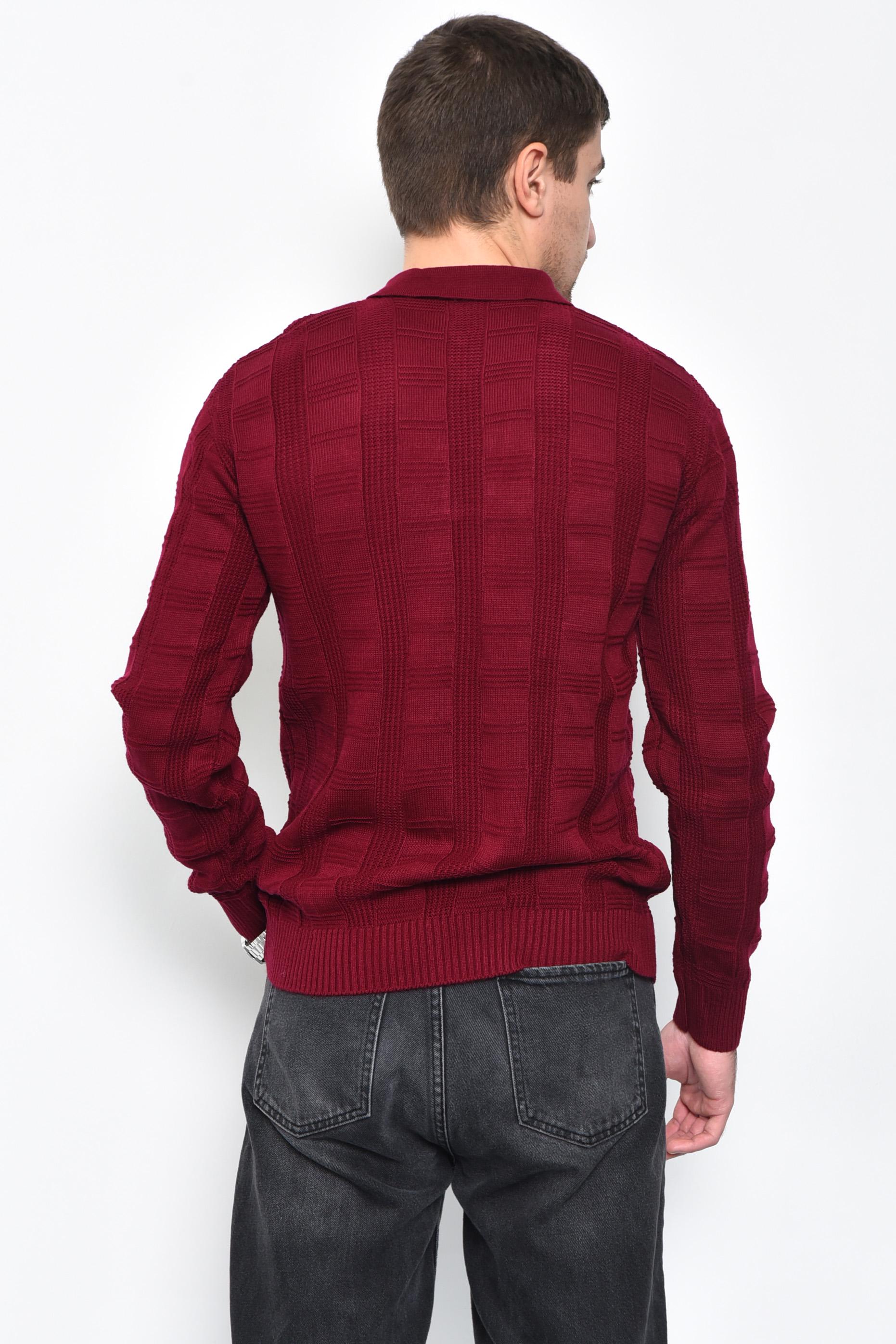 Свитер мужской L Бордовый акриловый (169911) - фото 3