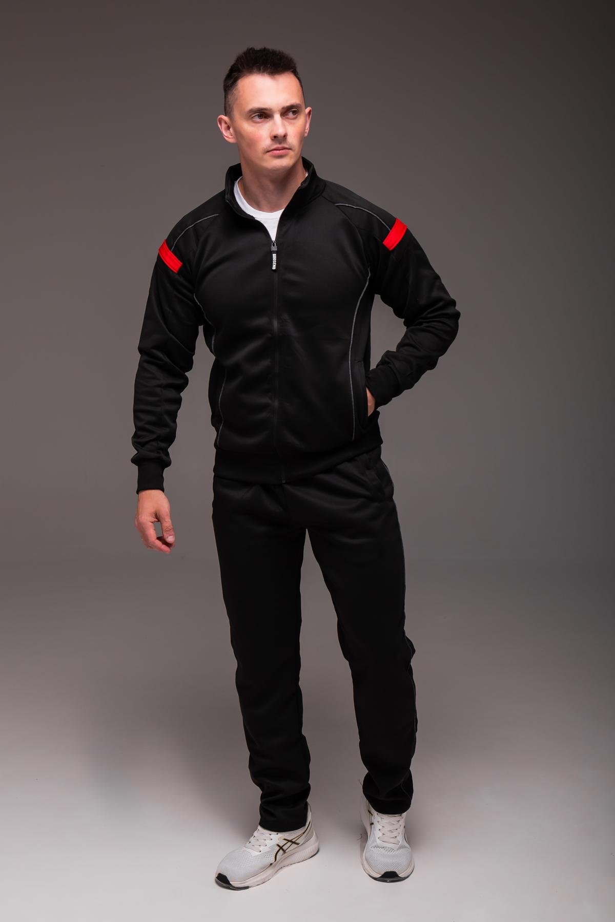 Костюм чоловічий спортивний Suf трикотажний 3XL Чорний (2408/3)