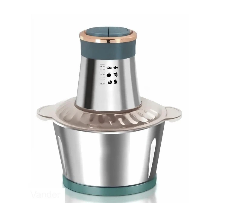 Кухонний подрібнювач Domotec арт-5508 4 леза 1500 Вт 2000 мл Сірий