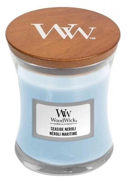 Свічка ароматична Woodwick Mini Seaside Neroli з ароматом квітів неролі/мандарину 85 г (1667910599)