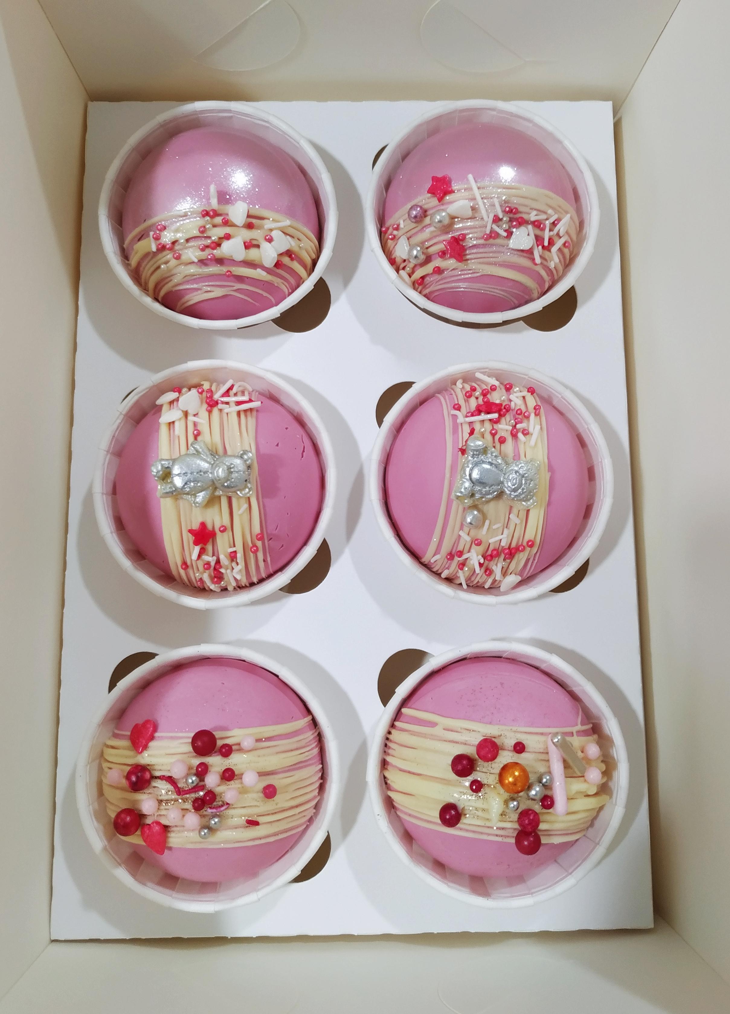 Набор шоколадных бомбочек Mr.Plum Рink bear 6 шт. d 5,5 см 240 г