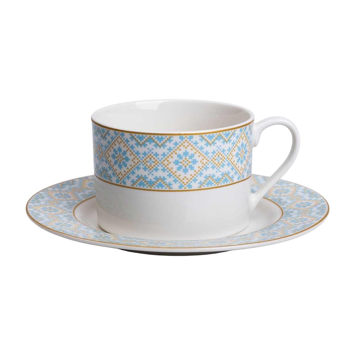 Чашка порцелянова з орнаментом 250 мл Білий (HP-7-741)