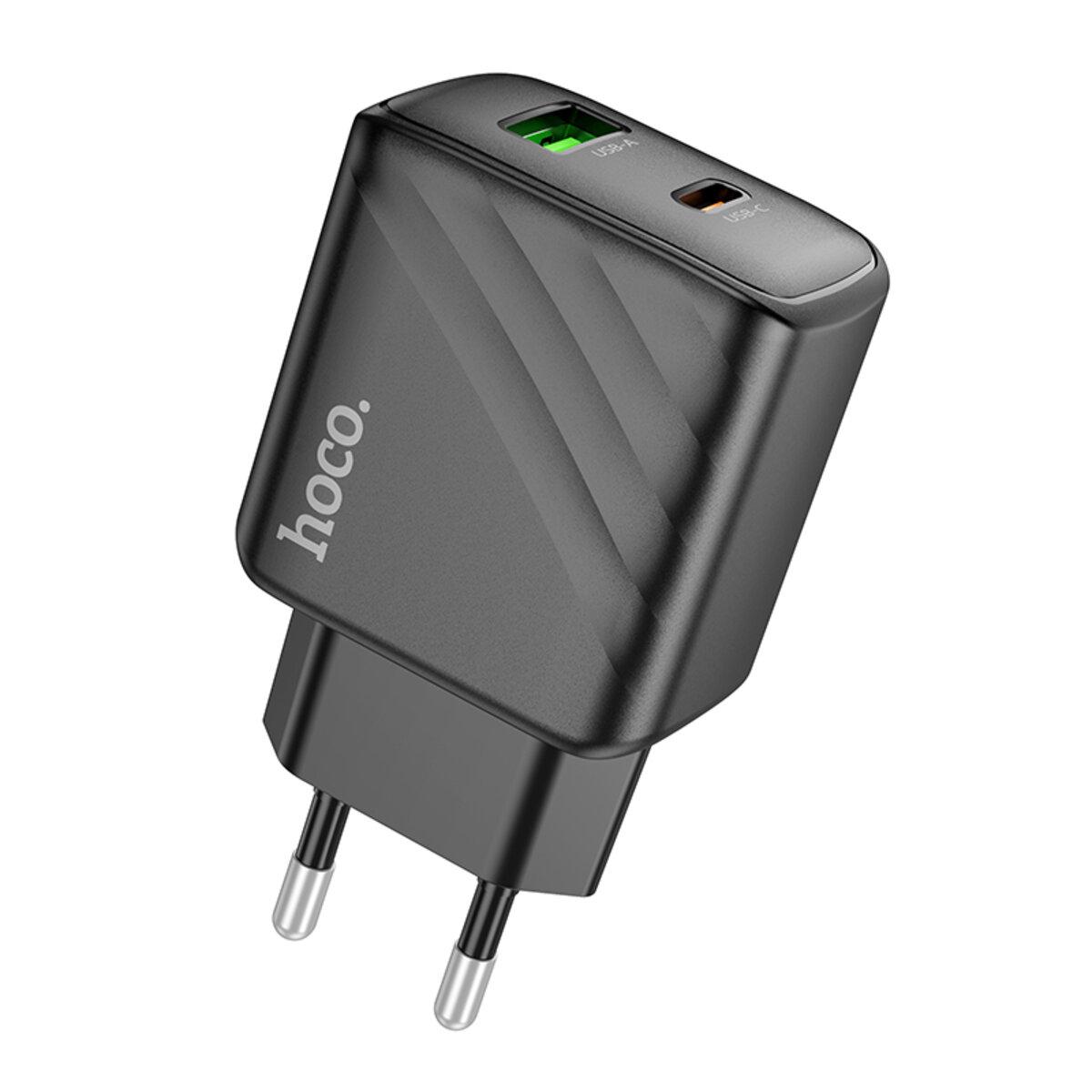 Зарядний пристрій Hoco CS23A Sunlight dual port PD30W/QC3.0 charger 3A 1xUSB 1xType-C Black (6942007609944)