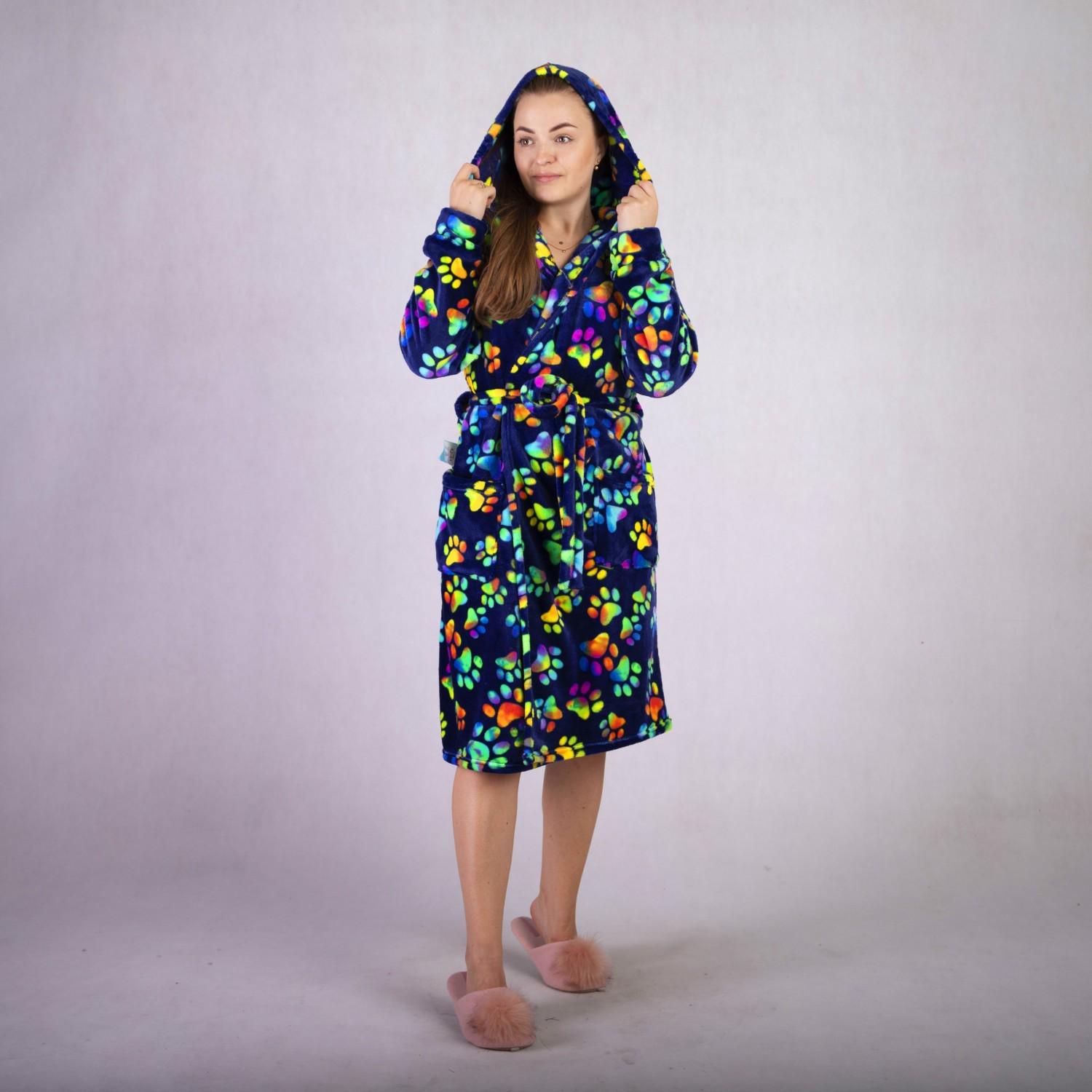 Халат женский махровый GO-IN TN-2093 р. 50-52 Синий