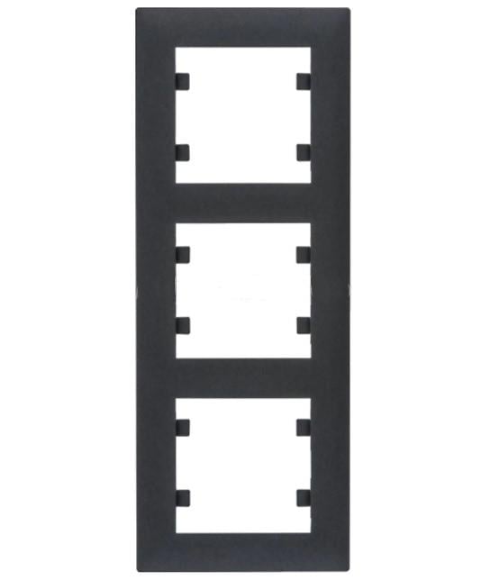 Рамка тройная 3х вертикальная Hager Lumina-Intens WL5633 Черный (10665)