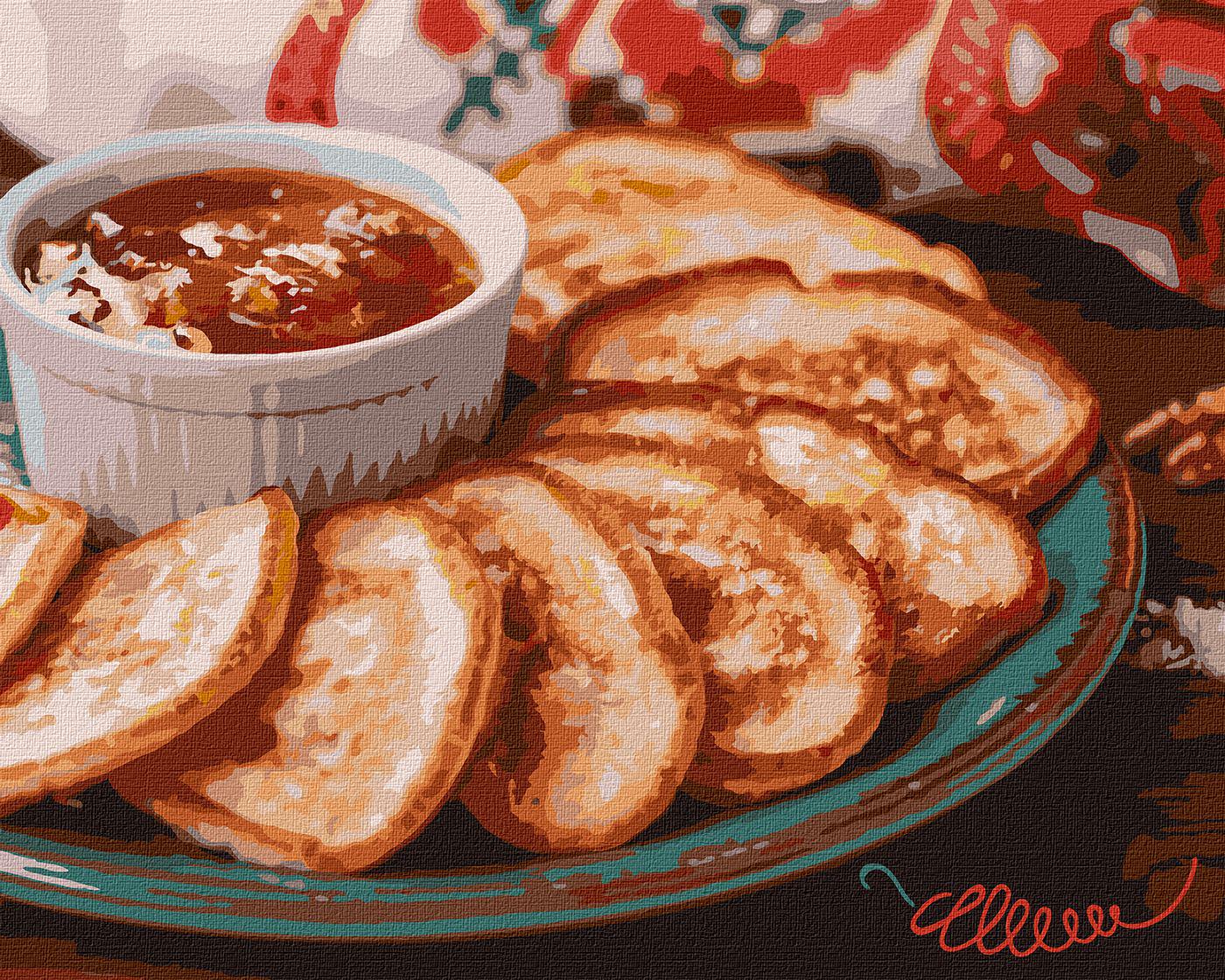 Картина по номерам Идейка Оладьи с вареньем 40x50 см (KH5654)