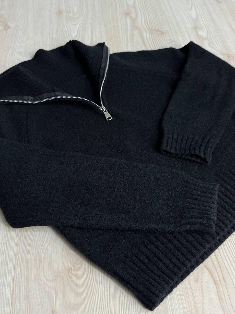 Светр жіночий A-N 1780 з коміром на блискавці OS Чорний (5968) - фото 2