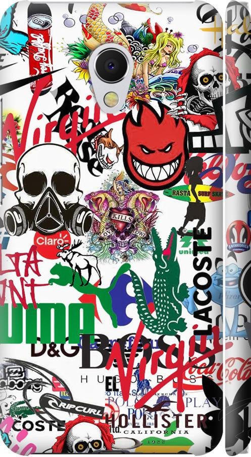 Чехол на Meizu MX6 Many different logos (4022m-259-42517)