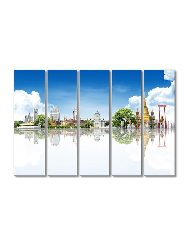 Картина модульная Таиландский дворец 5 модулей 70x105 см