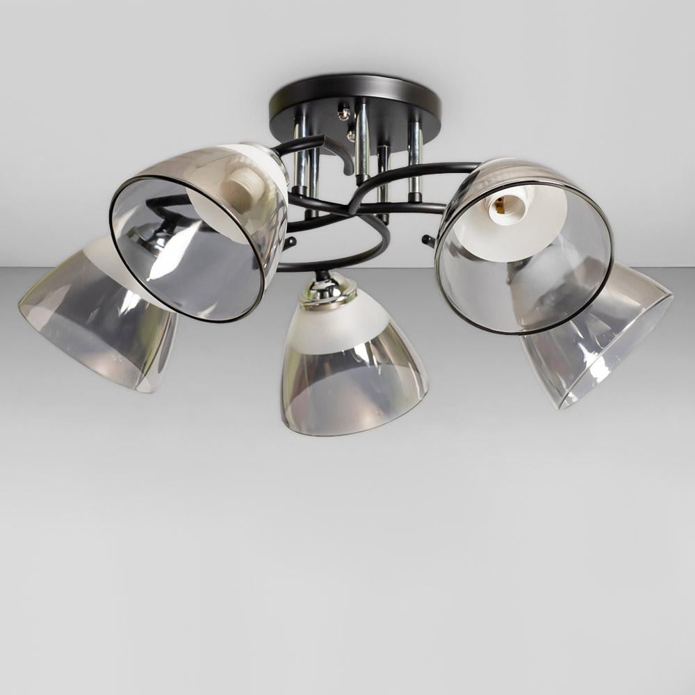 Люстра потолочная Light House SC-18664/5 CR/BK d 550х240 мм Хром/Черный/Стальной