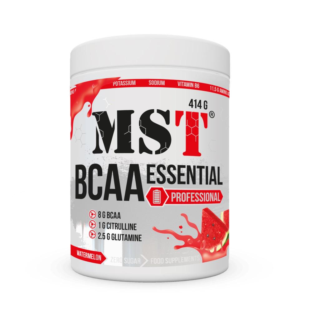 Амінокислота BCAA MST Nutrition Essential Professional Fermented + Глютамін та Цитрулін Кавун 414 г