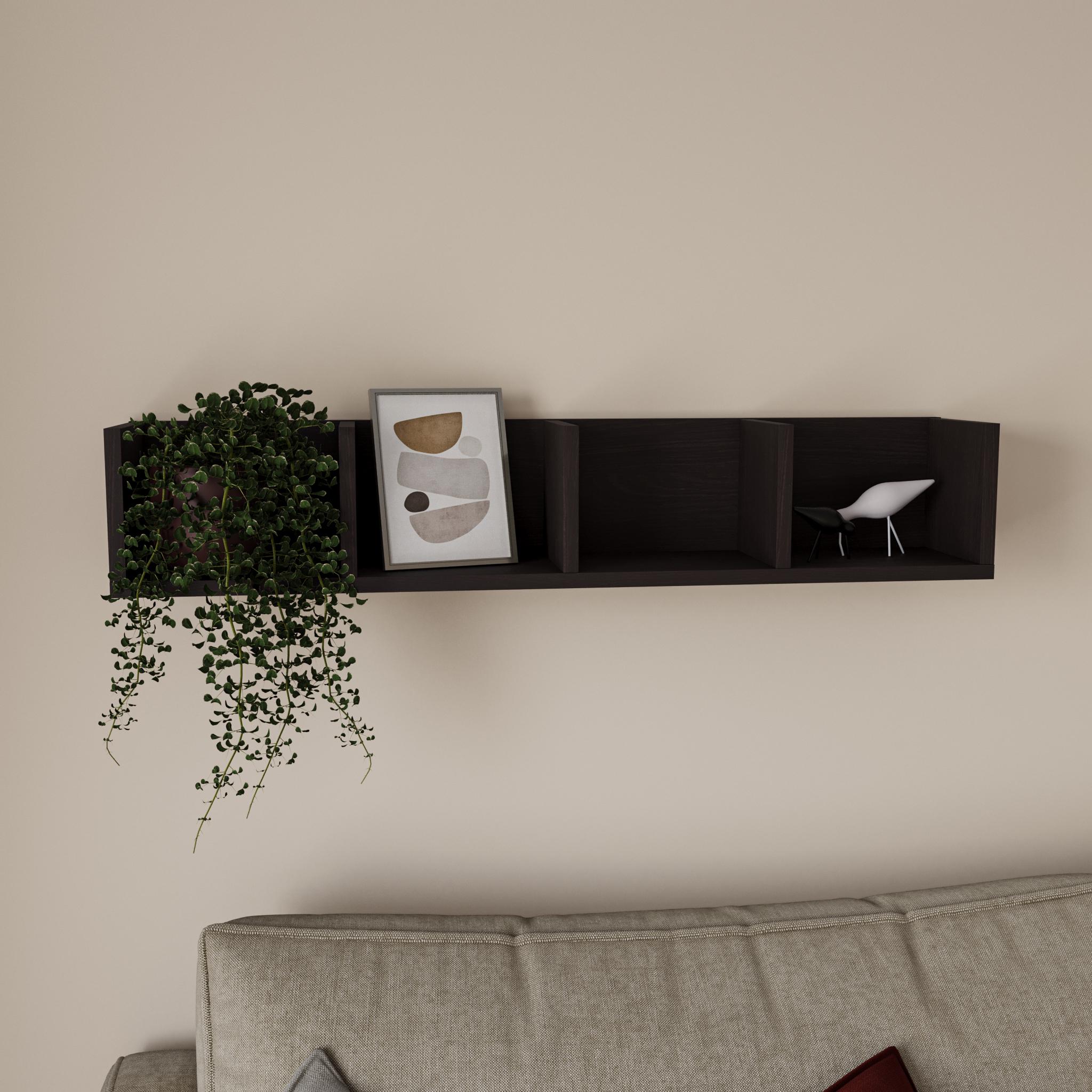 Полочка подвесная 914х166х166 мм на 4 открытых отдела Венге (GT-31)