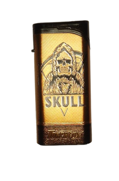 Запальничка газова кишенькова KKK Турбо Torch KDR2049 Череп метал (3526С)