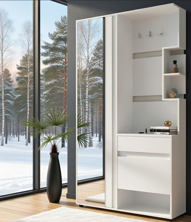 Прихожая Мастер Форм Параллель левосторонняя 1100х360х1970 мм Белый