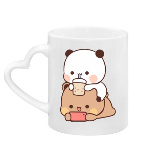 Чашка керамическая с ручкой в ​​виде сердца Сhilling Bubu and Dudu 320 мл Белый (15760572-1-193866)