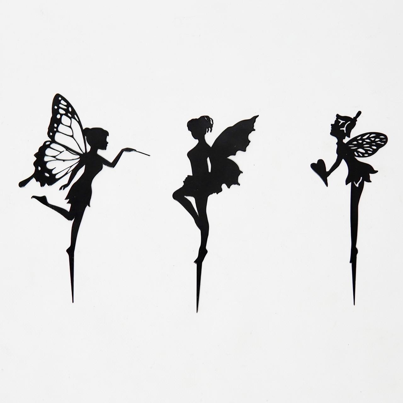 Декор для горшка/кашпо/сада набор фей из металла 3 (DCR083) - фото 2 Декор для горшка/кашпо/сада набор фей из металла 3 (DCR083) - фото 2