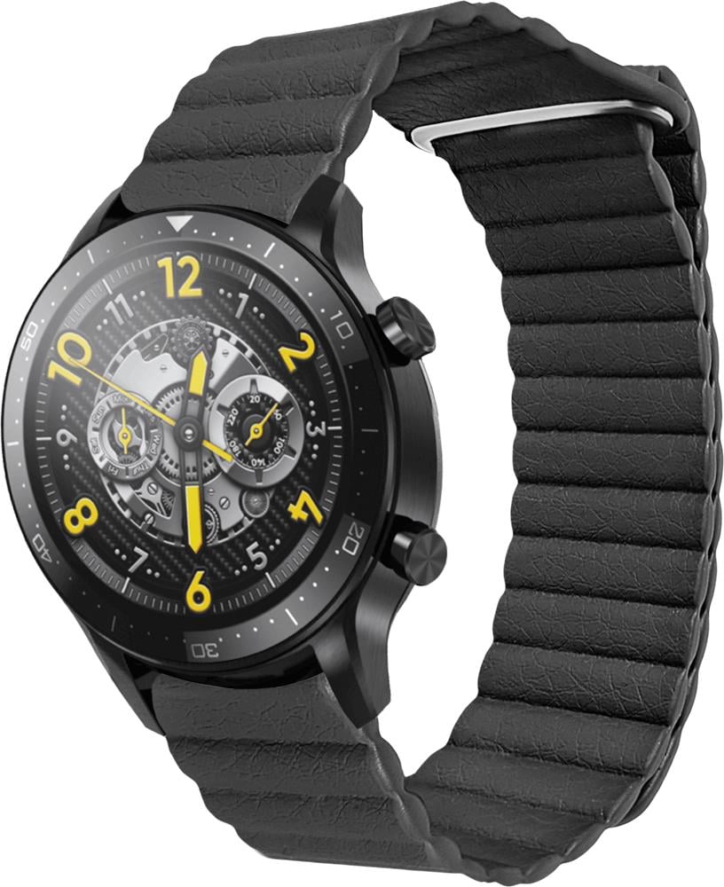 Ремінець шкіряний Genis для Realme Watch S Pro Black (26526-2B)