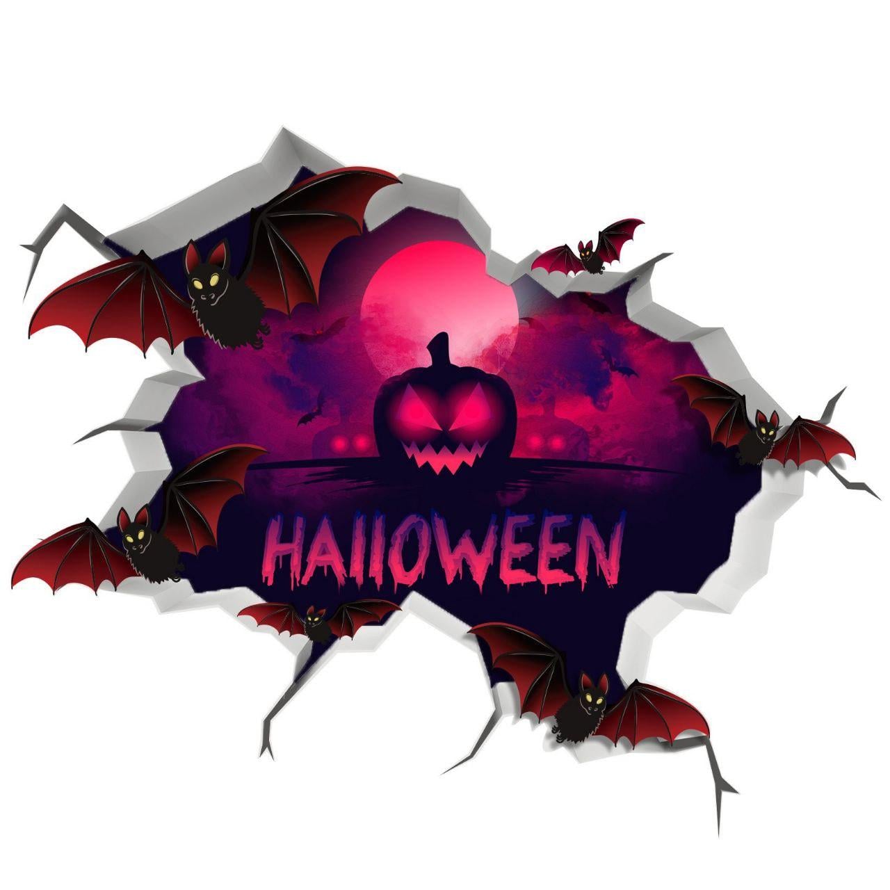 Наклейки на Хэллоуин Halloween 46х38 см Разноцветный (AFH1144)