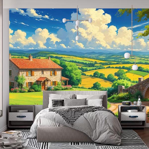 Фотошпалери флізелінові Красиве село 100х100 см (627)