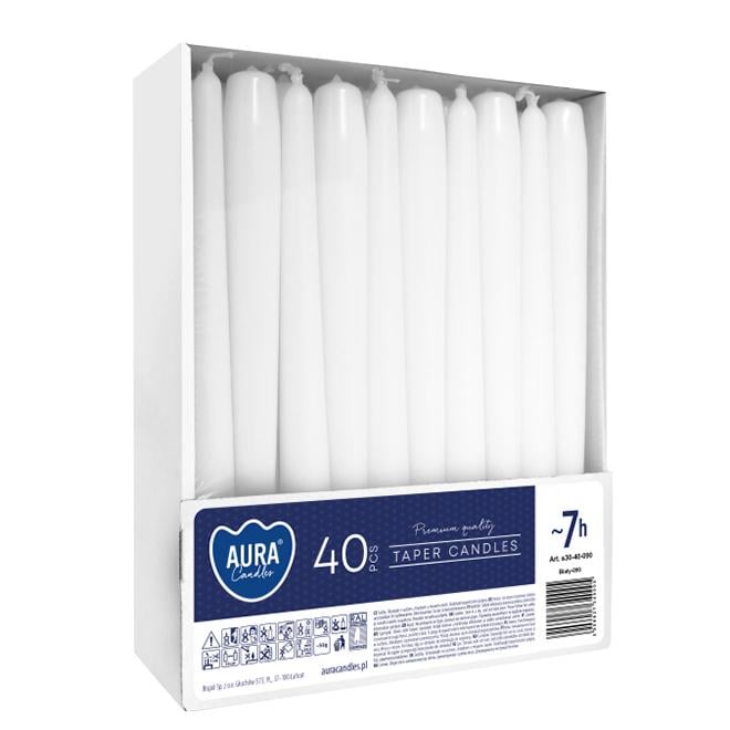 Свечка конусная Bispol 24,5 см Белый (27362)