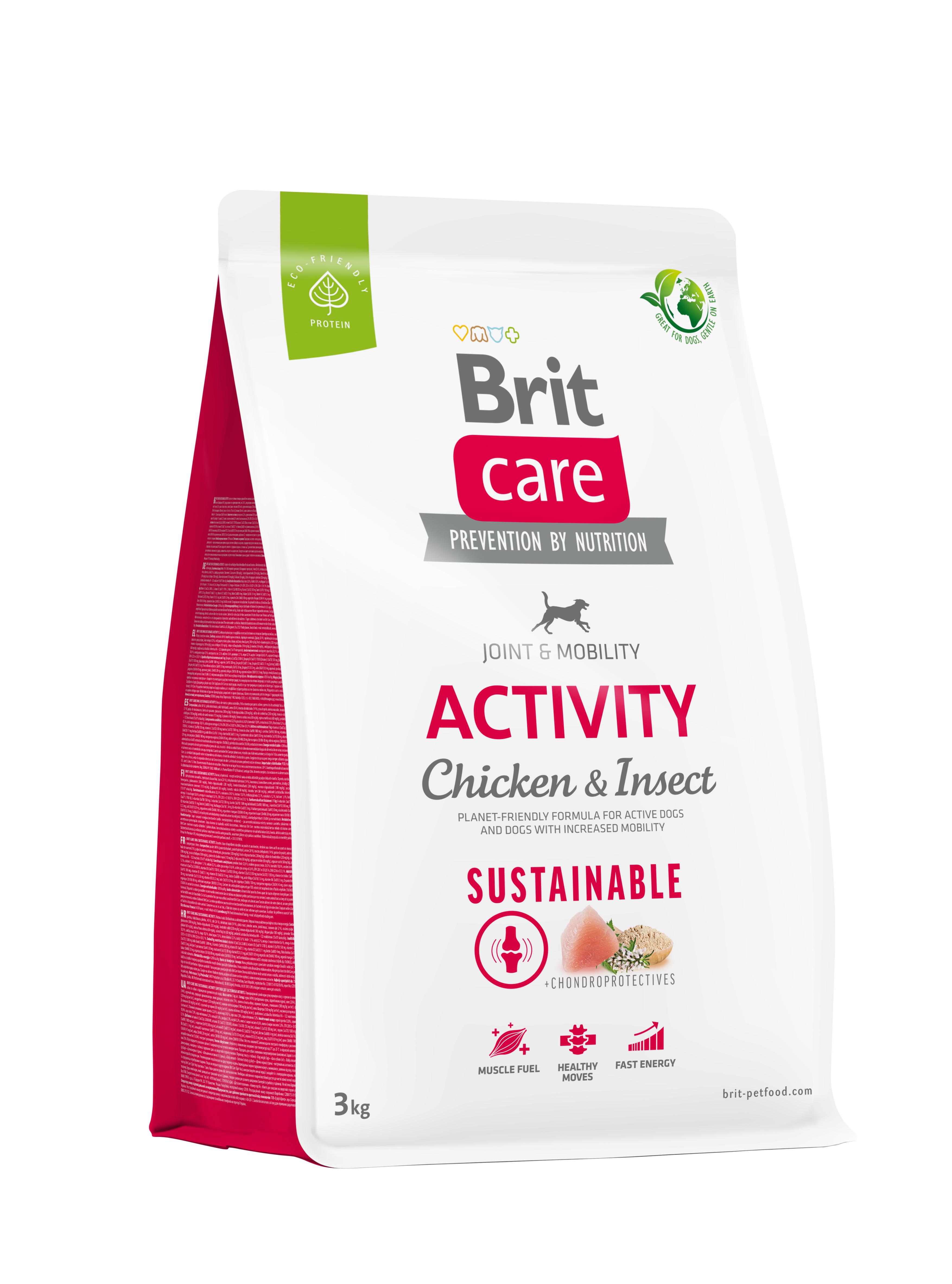 Корм для собак с повышенной активностью Brit Care Dog Sustainable Activity с курицей и насекомыми 3 кг (172191)