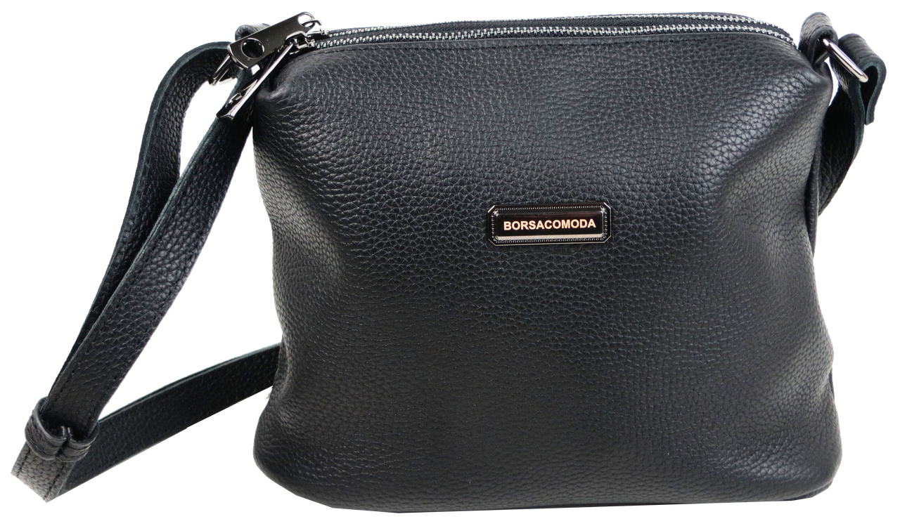 Женская сумка наплечная Borsacomoda кожаная Черный