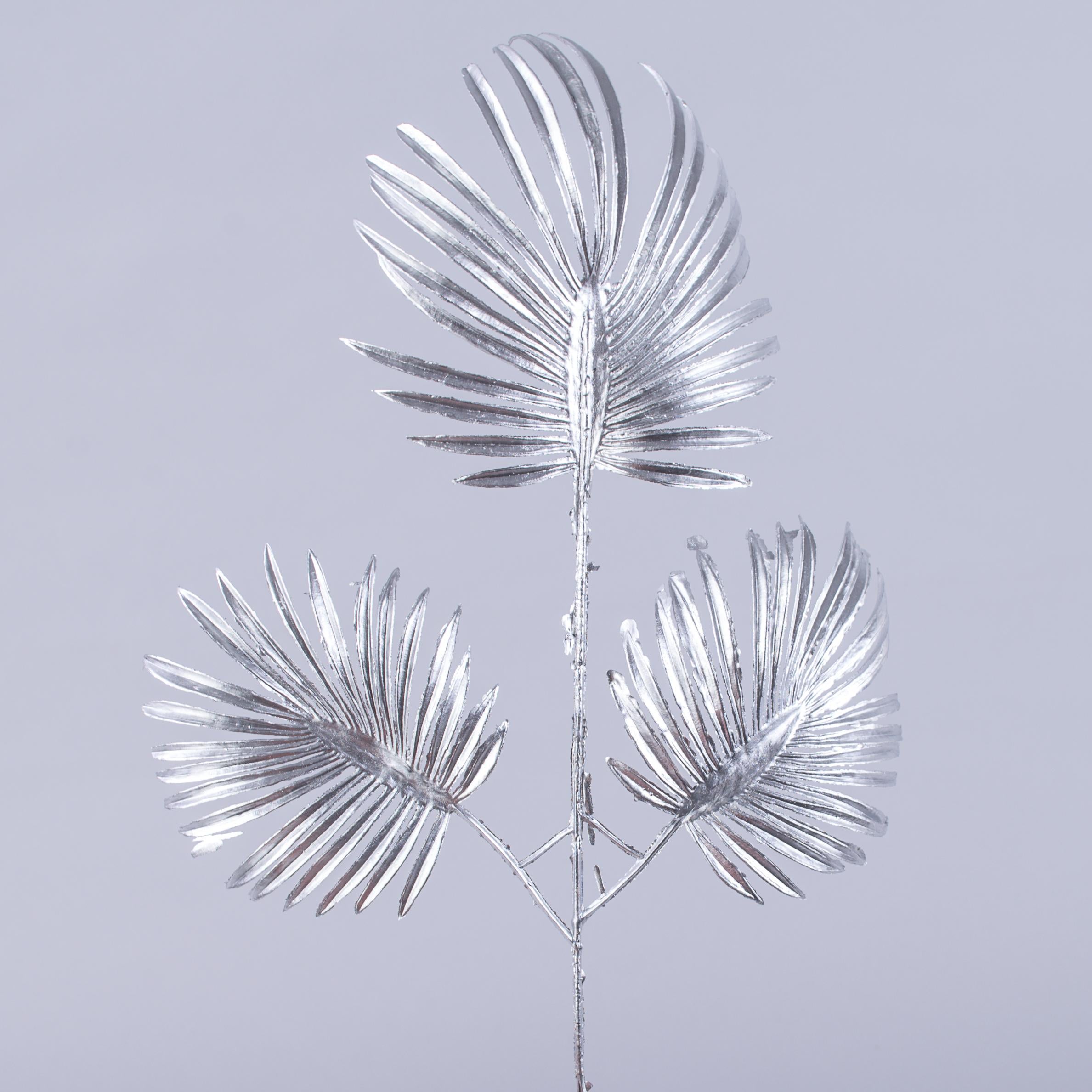 Лист пальми декоративний Срібний (1570-2)