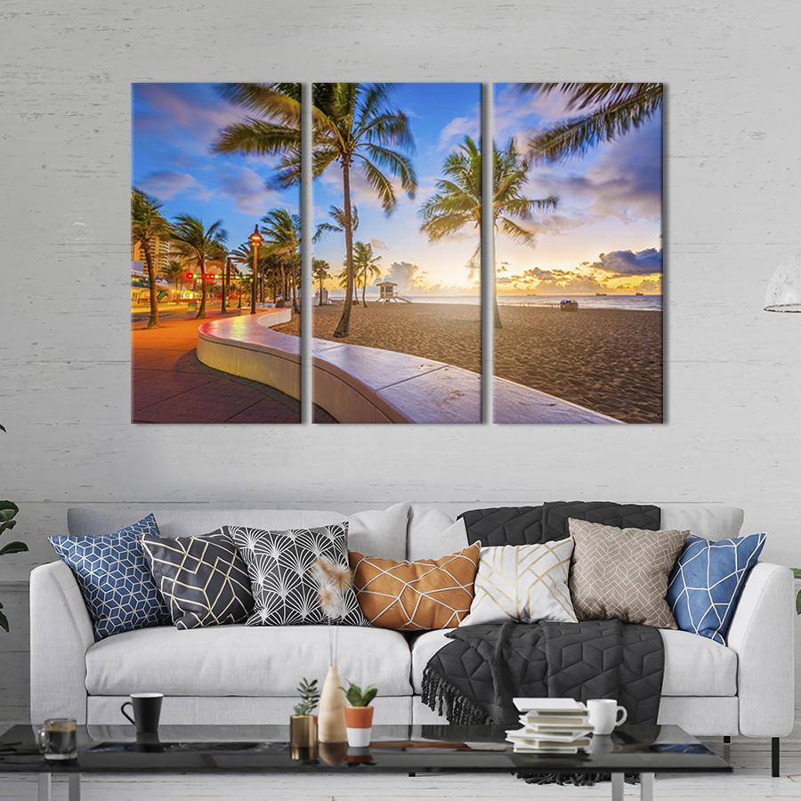 Модульная картина триптих Городской пляж Флориды 156x100 см (391-31)