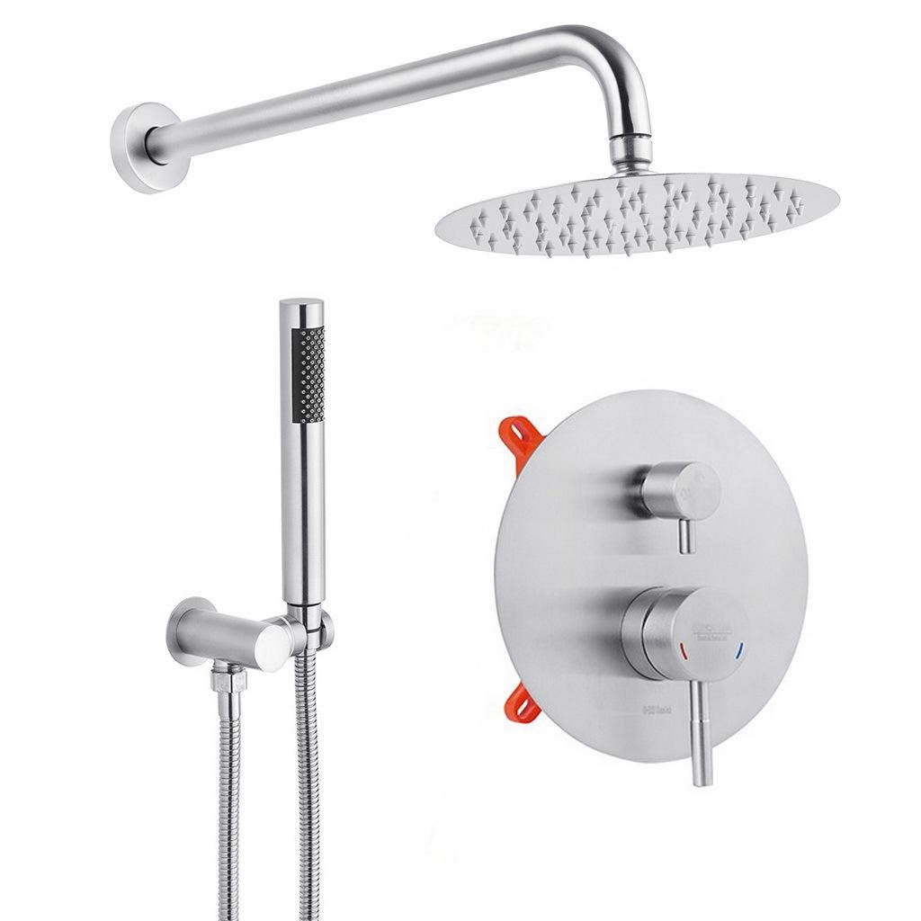 Душова система прихованого типу Kroner ESG082 CV029973 із верхнім душем Сатин (160136)