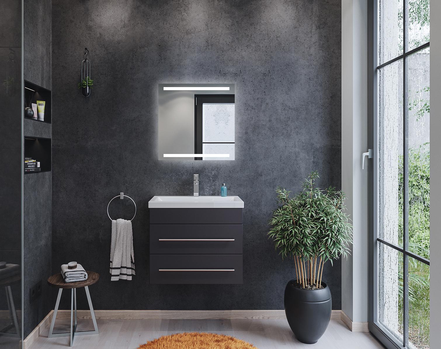 Зеркало Adelita с Led-подсветкой и механическим выключателем 60x60 см (75319333)