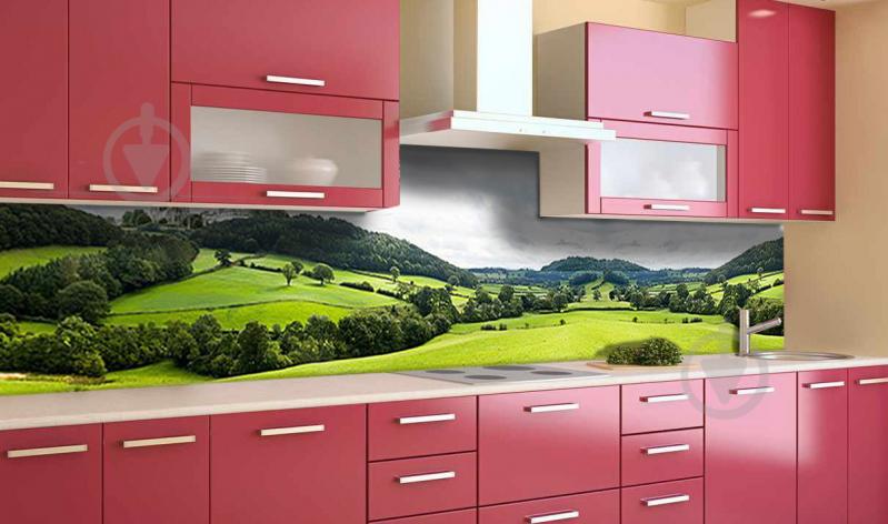 Скинали на кухню Zatarga "Зеленая Долина" 600х3000 мм виниловая 3Д наклейка кухонный фартук самоклеящаяся Z181718/2 Скинали на кухню Zatarga "Зеленая Долина" 600х3000 мм виниловая 3Д наклейка кухонный фартук самоклеящаяся Z181718/2