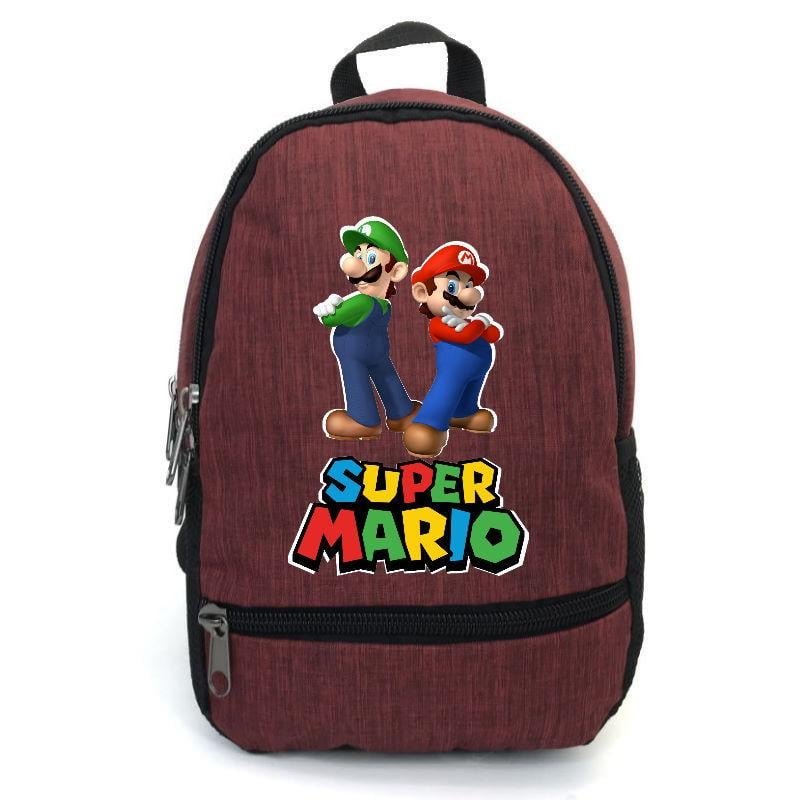 Школьный рюкзак подростковый Cappucino Toys с принтом Марио MRO 009 12,5 л Бордовый (1651410032)