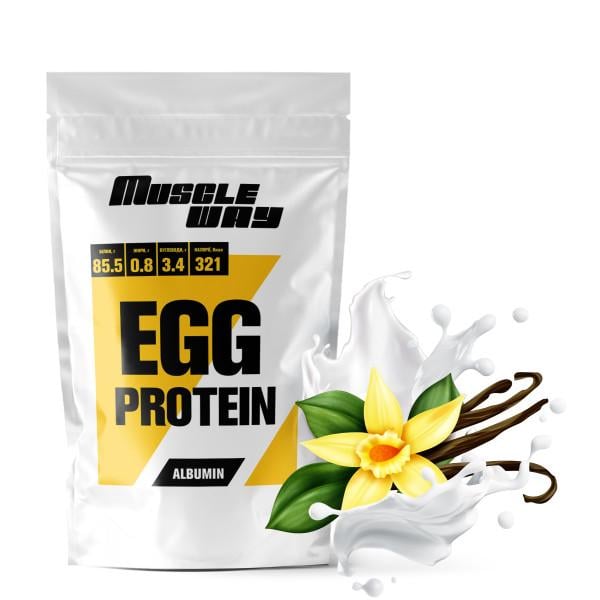 Протеин яичный MuscleWay Egg Protein Albumin Ваниль 85,5% белка 500 г 14 порций (21-125-alb-mw-rs500.8)