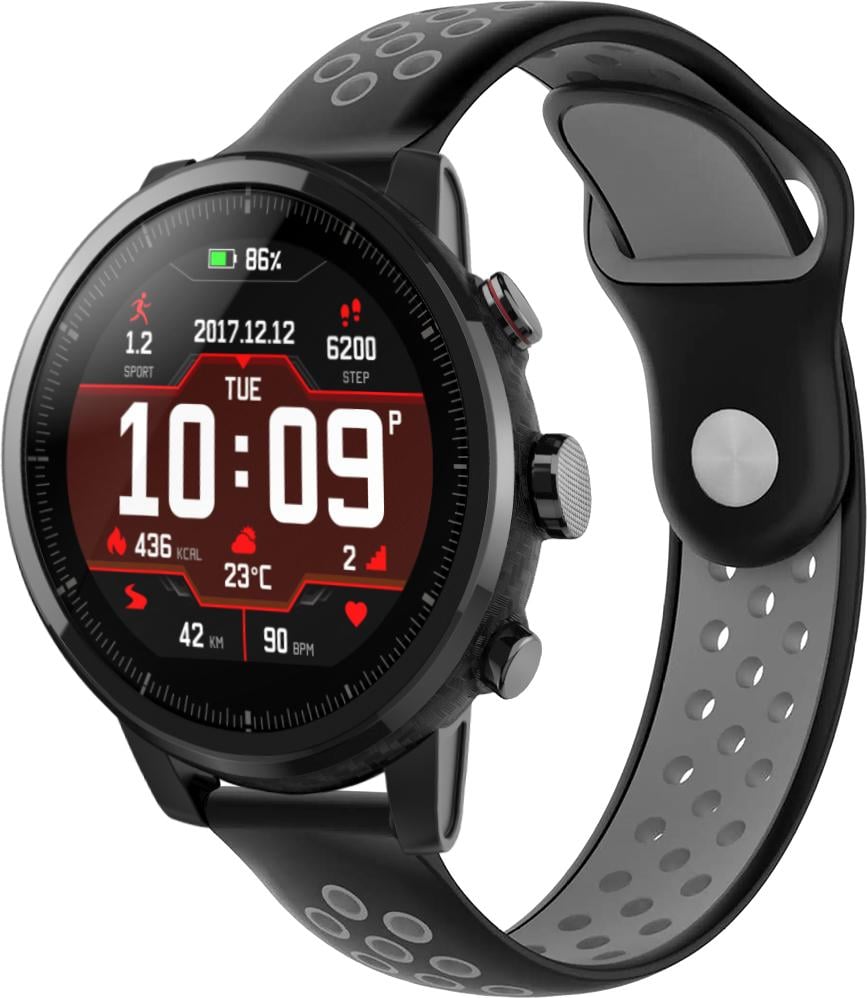 Ремешок Sport для Amazfit Stratos 22 мм Black Grey (23047-53) Ремешок Sport для Amazfit Stratos 22 мм Black Grey (23047-53)