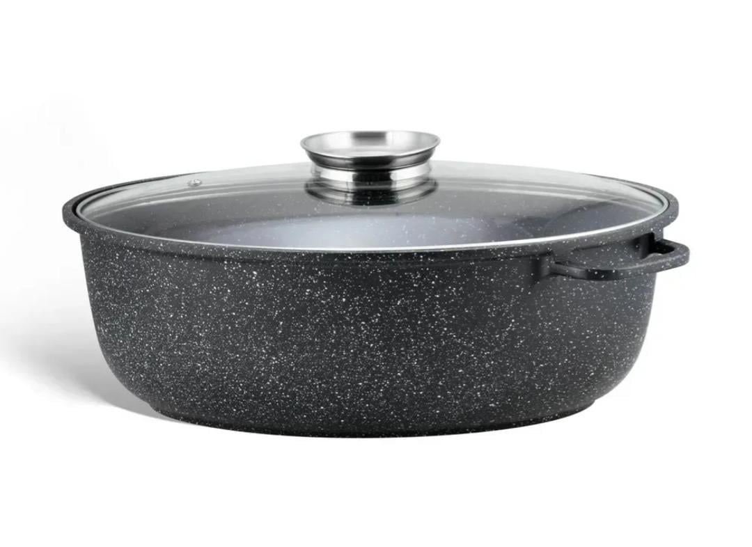 Утятница со стеклянной крышкой Edenberg EB-9173 8 л с мраморным покрытием