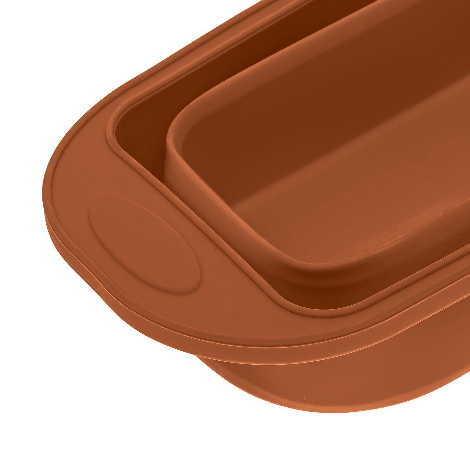 Форма для випікання хліба силіконова 29,5х12,3х11 см Коричневий (87150) - фото 5