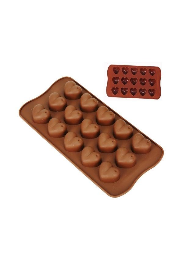 Форма силиконовая для конфет сердце 15 шт. 21х10,5х2 см (MH-3425)