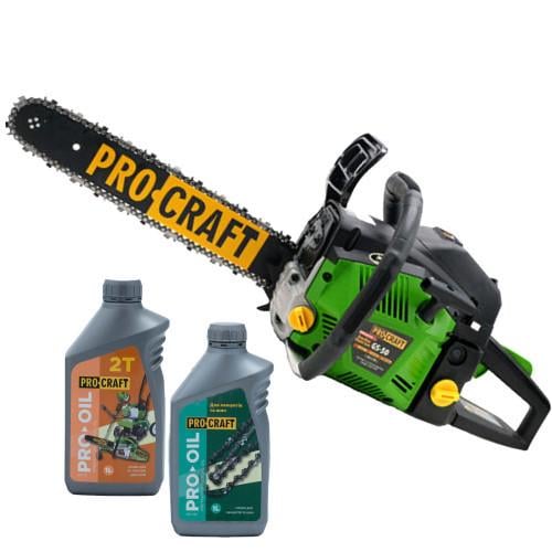 Бензопила ProCraft GS50 и моторное/цепное масло