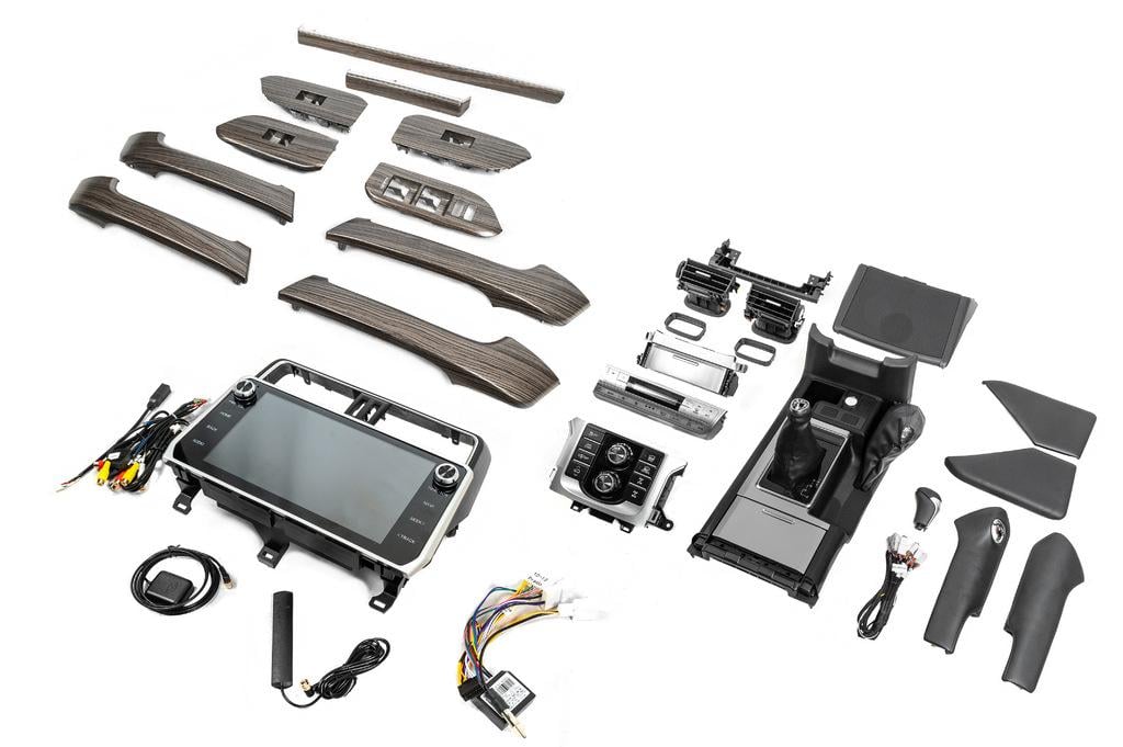 Полный комплект апгрейда салона на 2018-2023 год. 2010-2013 1234 Upgrade для Toyota Land Cruiser Prado 150 разные материалы Черный