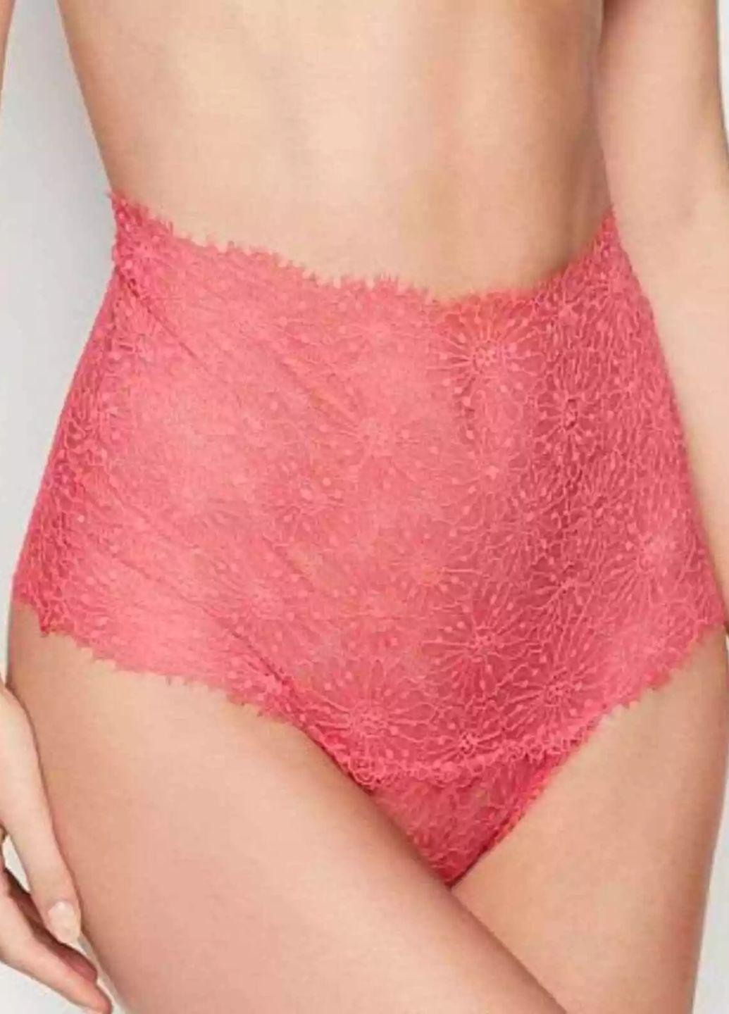 Трусики жіночі гіпюрові Victoria's Secret high waist thong panty А-95 M Рожевий (44)
