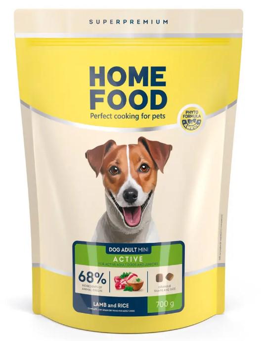 Корм сухий для дорослих собак малих порід Home Food Ягнятина та рис активні собаки та юніори 700 г (00-00022982)