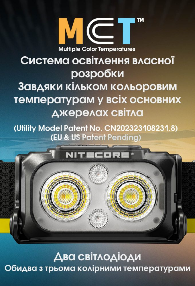 Фонарик налобный Nitecore NU25 MCT UHE LED 400 люмен USB-C 9 режимов - фото 11