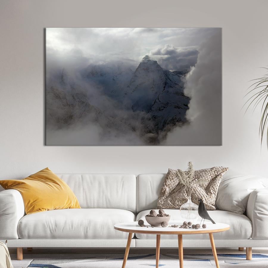 Настенний декор Чёрно-белый пейзаж Эвереста 120x80 см (2005-1)